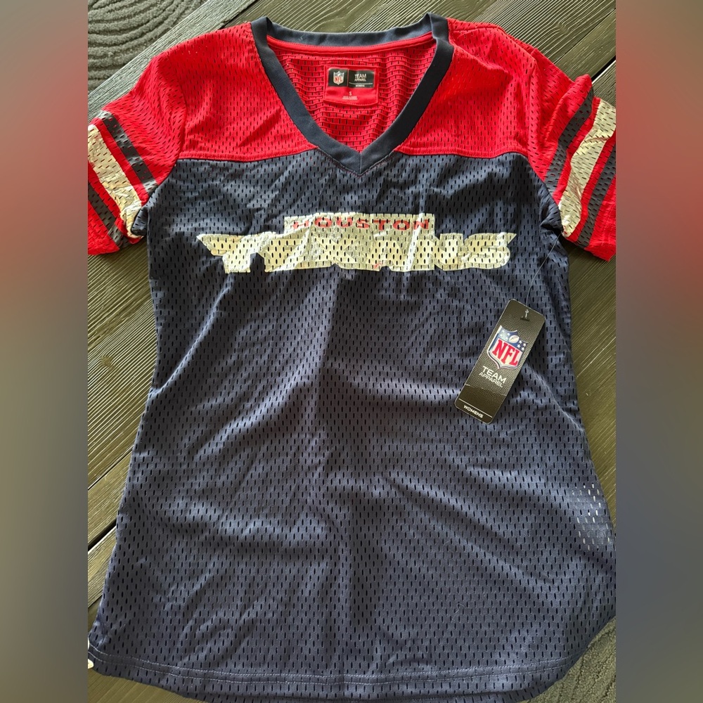 NFL Houston Texas Red and Black Jersey Vibrant Team Spirit NWT small